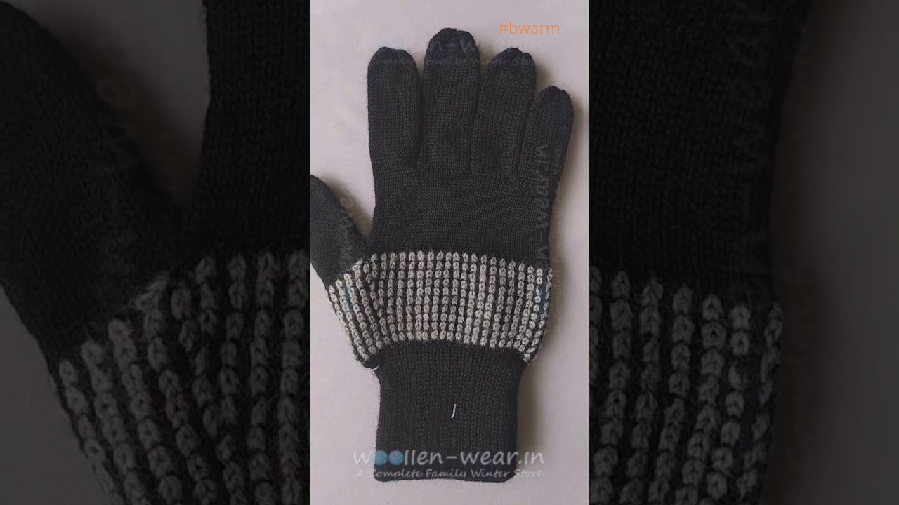 Gloves For Men made from Purewool Model no. EM723 material for Below Zero Degree woollenwear.in