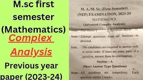 || M.sc 1st sem (mathematics) CSJMU previous year paper (2023-24) || paper - 3rd COMPLEX ANALYSIS ||