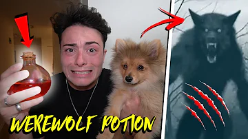 GIVING WEREWOLF POTION TO MY PUPPY AT 3 AM CHALLENGE!! *HE TRANSFORMED*