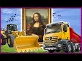 Clown Bob & Construction vehicles Truck Loader in France Louvre Museum Mona Lisa
