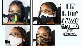 DIY Pretty Ruffle Face Mask with Filter Pocket | Prairie Milkmaid Victorian Lolita Cottagecore
