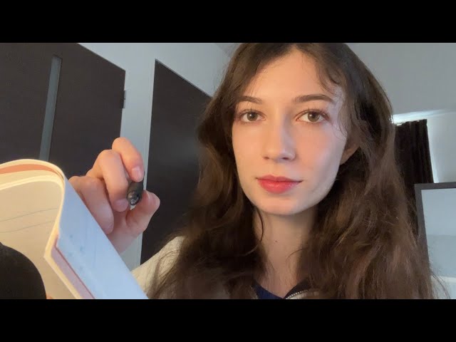 ASMR measuring you for a sculpture (lots of writing sounds) class=