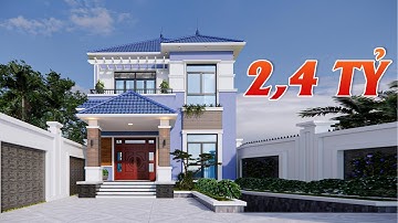 Mẫu Biệt Thự 2 Tầng Mái Nhật Đẹp Có Tầng Hầm Trị Giá 2,4 Tỷ Tại Sơn Dương, Tuyên Quang