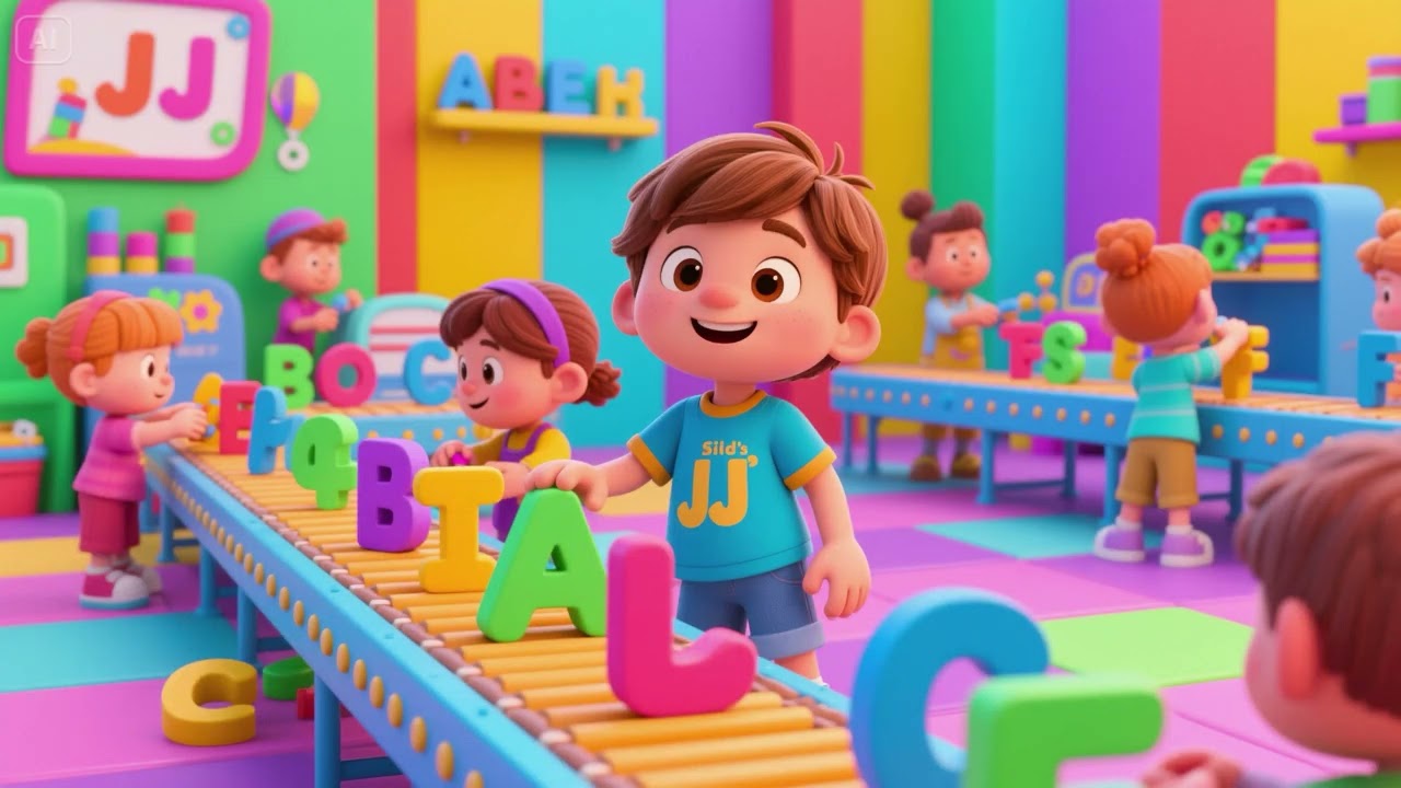 JJ and the Alphabet Assembly Line | Nursery Rhymes & Kids Songs