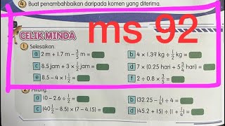 Tahun 6 : m/s 92 | Soalan 1 | Buku teks baru | Bimbingan