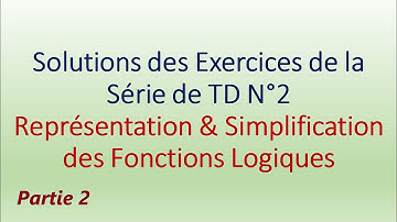 Solutions des Exercices TD N°2. Représentation & Simplification des Fonctions Logiques Partie 2