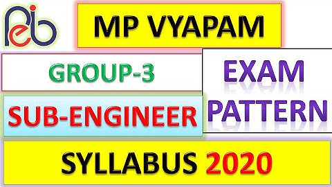MP Vyapm Sub-Engineer Recruitment test 2020 || Sub engineer syllabus 2020
