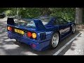 Blue ferrari f40 with tubi exhaust  onboard ride and drivebys