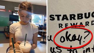 Girl Receives Free Drink At Starbucks Freezes, After Reading The Secret Message