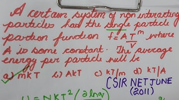 CSIR NET | STATISTICAL THERMODYNAMICS | AVERAGE ENERGY