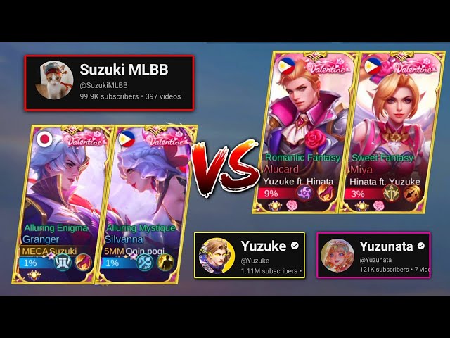 GRANGER AND SILVANNA NEW VALENTINE'S SKINS VS. YUZUKE AND HINATA!! 😳💗🔥 -MLBB class=