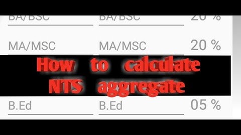 #NTS #formula  #aggregate How to calculate NTS aggregate