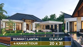 SUASANA VILLA BALI DI CILACAP JAWA TENGAH? RUMAH 4 KAMAR DENGAN TAMAN LUAS!! - JASA DESAIN RUMAH