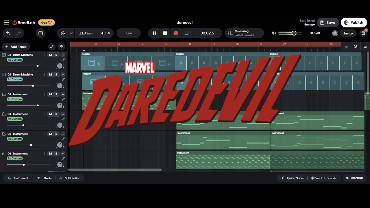 Netflix's DAREDEVIL Theme in Bandlab