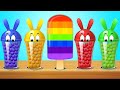 KidsCamp - Learn Colors With Bunny Mold And Balls For Ice Cream Popsicles Finger Family Rhymes