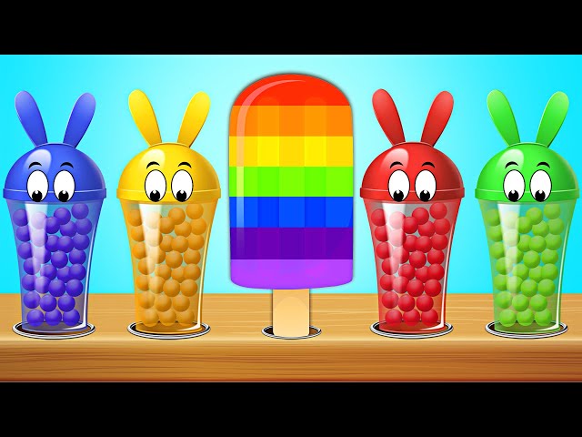 Best Learning Videos for Toddlers | Ep 10 -  Learn Colors with Bunny Molds | Ice Cream Popsicles class=