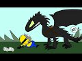 Minion Dave meet robot dweeb rander, toothless & wall-e