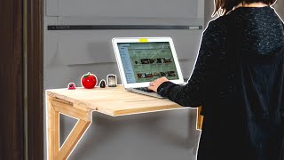 How to Make a Wall Mounted Folding Desk | Minimalist Home Office Desk