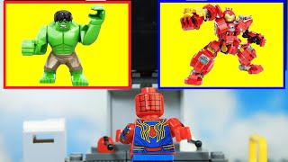 LEGO Spider-man Experimental Hulk vs Robot Iron Man Lego City Random Machine Funny