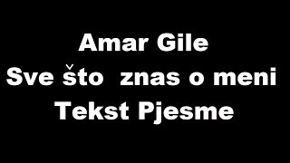 Video thumbnail of "Amar Gile - Sve što znas o meni - Tekst Pjesme  - Lyrics"