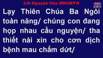 Lời nguyện trong cơn dịch bệnh (Covid-19)