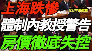 上海跌惨！体制内教授警告，房价彻底失控！比日本更严重！