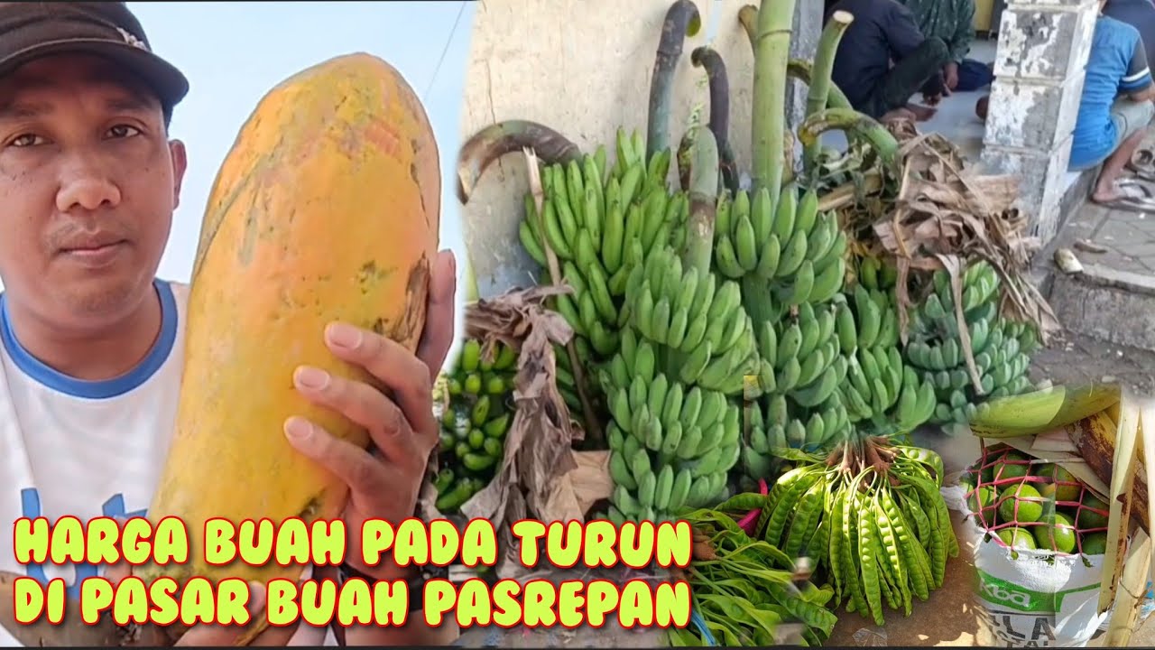 HARI JUM'AT HARGA PISANG ALPUKAT PETE DAN PEPAYA PADA TURUN DI PASAR BUAH PASREPAN PASURUAN