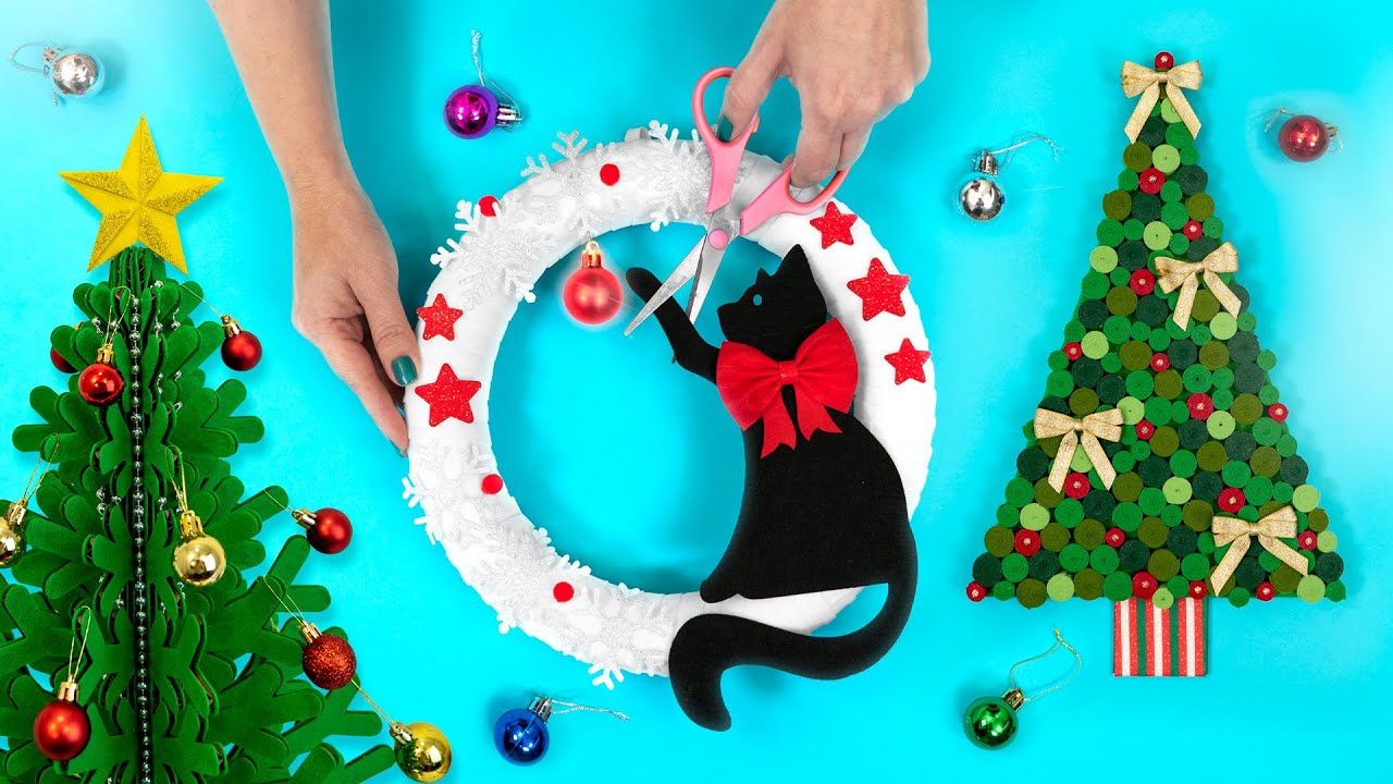 Gato unicórnio do papai noel e bolsa de natal desenho kawaii