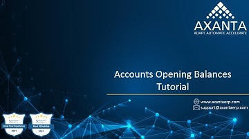 Accounting Opening Balance | Finance Module | AxantaERP and Point of Sales | Cloud Based Solution