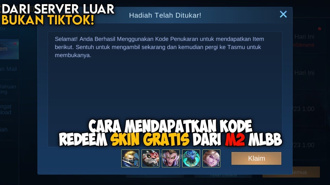 CARA MENDAPATKAN KODE REDEEM SKIN DARI M2 MOBILE LEGENDS !! - YouTube