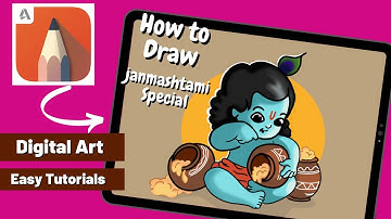 Easy Krishna Drawing | Janmashtami Special Drawing | Autodesk Sketchbook painting [speedpaint]
