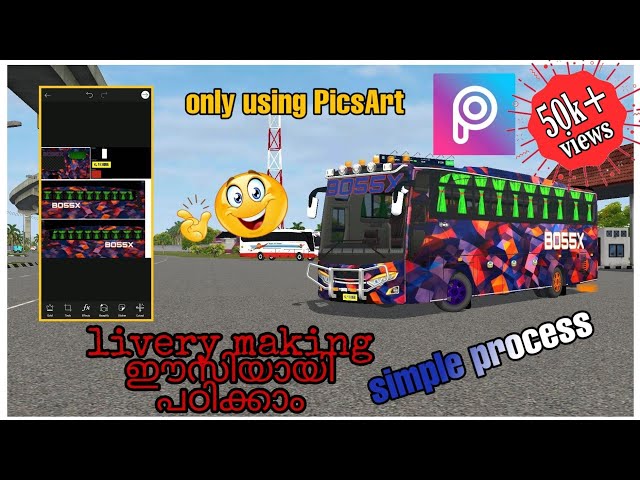 How to make livery for bussid using PicsArt || bus simulator Indonesia || PicsArt || Bo55x class=