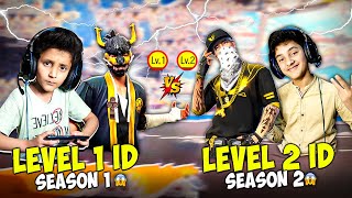 S1 in Level 1 ID vs S2 in Level 2 ID 😱😱 | 1vs1 Custom | Free Fire