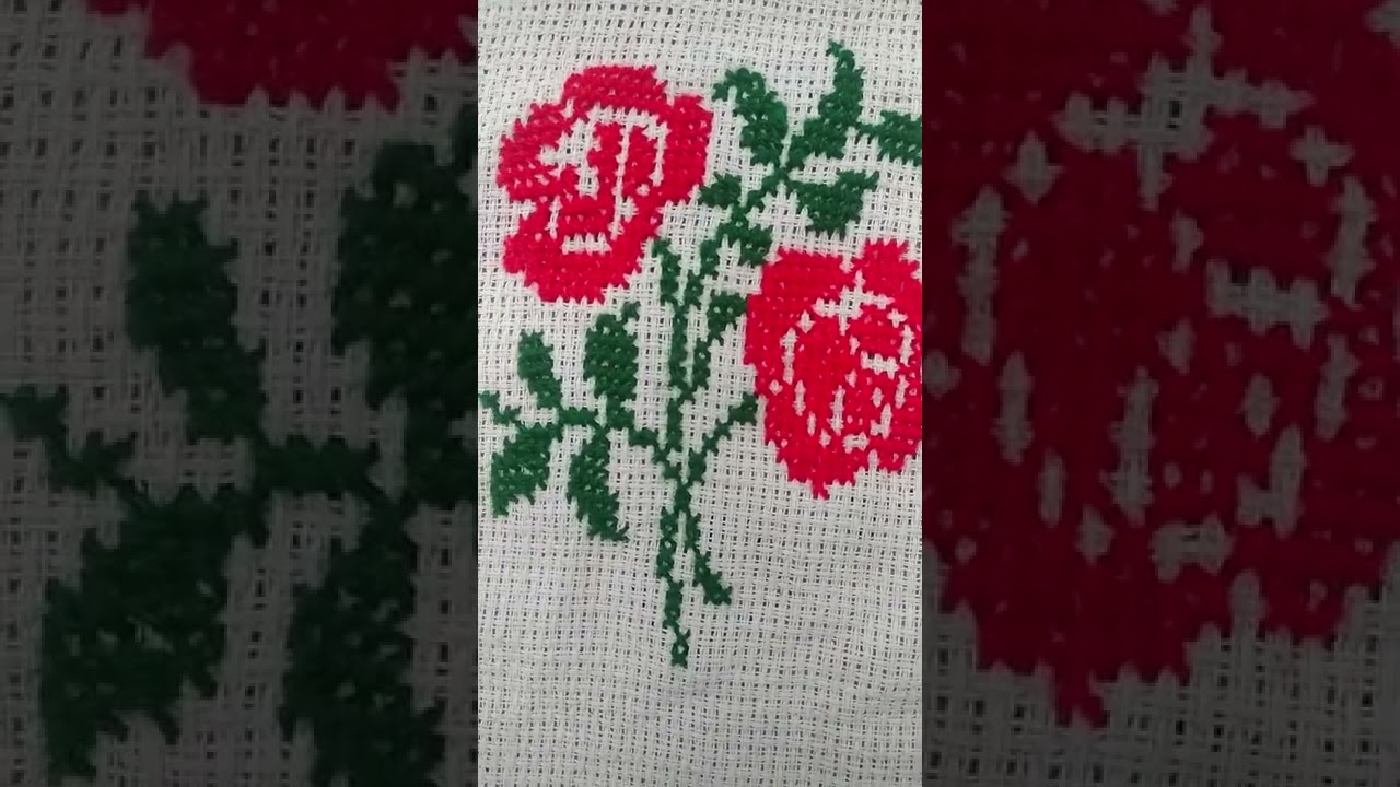 Rose Flower Dusuti Design Cross Stitch Embroidery