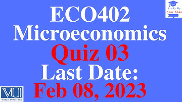 ECO402 Microeconomics Quiz 03 solution 2023 | ECO402 Quiz 03 solution 2023 #eco402 #microeconomics