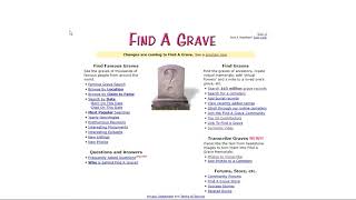 Part 1 - Introduction for Find A Grave