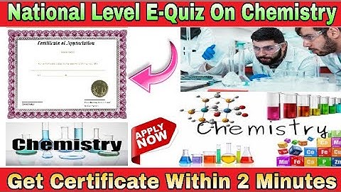 National Level Quiz Contest On Chemistry I Free Certificate I Chemistry MCQ 2021 I Digital Classroom