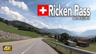 Ricken Pass, Switzerland 🇨🇭 Driving from Wattwil to Glarus