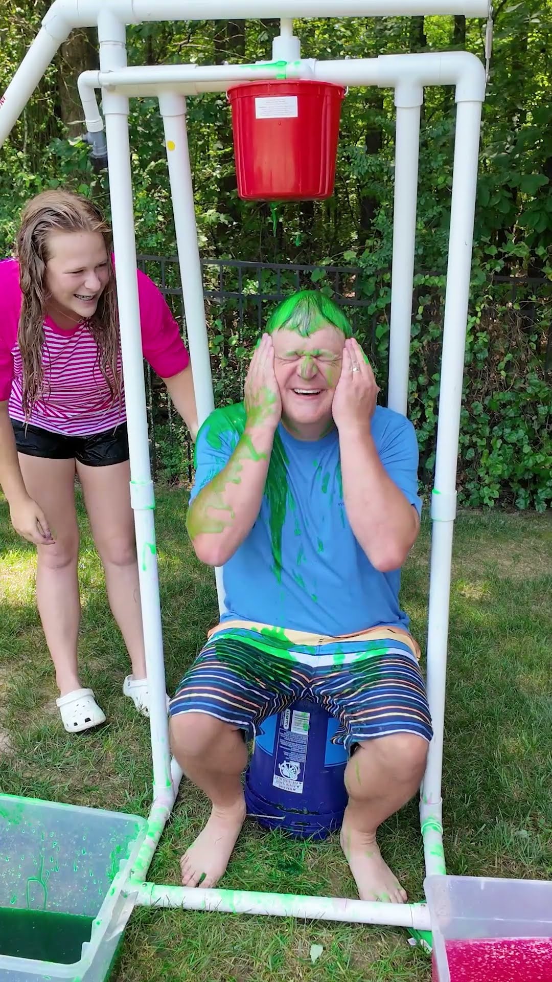 Assistant Dunks Mr Engineer in the Slime Dunk Tank #familyFun #DunkTank