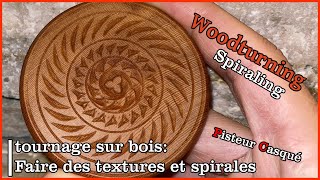 Wood turning spiraling, Texturing. Tournage sur bois outils à spiraler/ texturer version 2