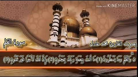 قرائه رائعة لسورة القلم   بصوت القارئ محمد عادل