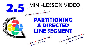 2.5 MINI-LESSON - Partitioning a Directed Line Segment