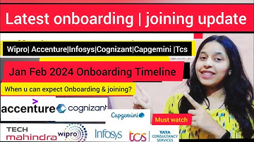 Wipro|Infosys |Accenture|Cognizant Onboarding update|Latest 2024 onboarding joining Jan Feb Timeline
