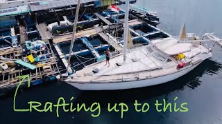 Mooring to a Floating Restaurant - Sailing into Ambon.