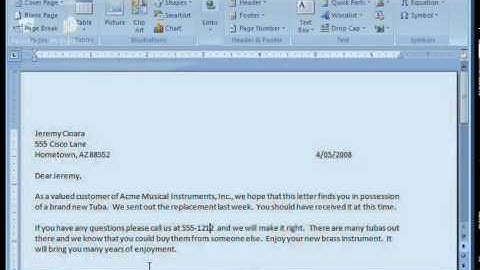 Microsoft Word 2007 Video Tutorial 008 (V101000008)