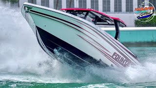 Wrapped Around Some Waves at Haulover Inlet Boats