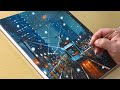 Snowy Cityscape Painting / Acrylic Painting / STEP by STEP #333
