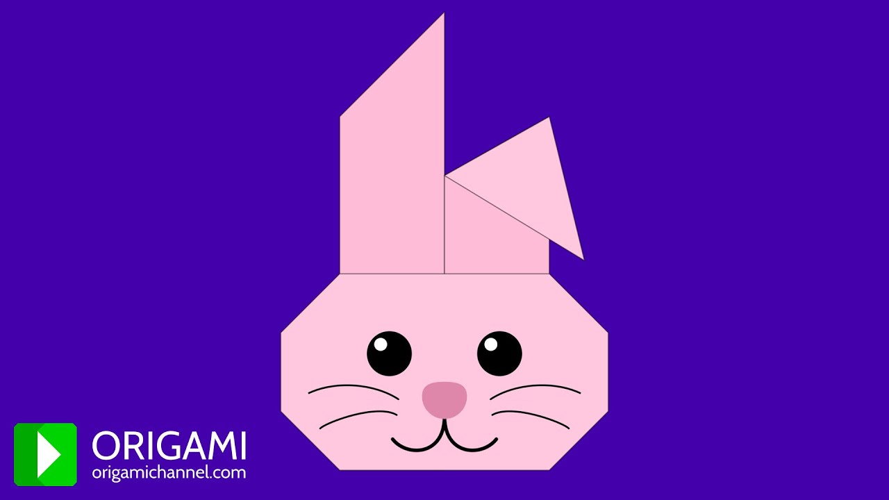 How to Make an Origami Bunny Face / Origami Rabbit Head 🐰 Easy 3D Animated Tutorial (4K) YouTube