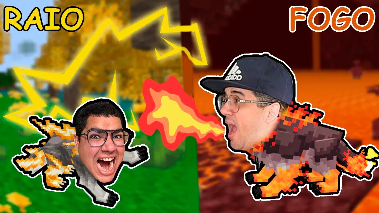 VIRAMOS LOBO DE FOGO E LOBO DE RAIO NO MINECRAFT!