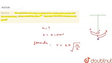 The pendulum of a clock is replaced by a spring mass system with the spring h
